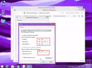 Assigning IP Address in Window 8 give ip