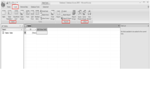 Microsoft access training 2007 Tables feature of Create menu 2