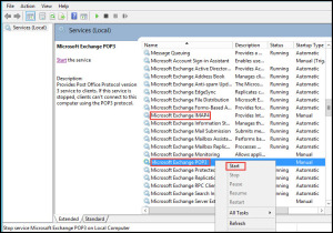 Training POP3 & IMAP4 in exchange client access server services local 6