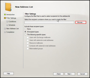 Training create and configure address list new address list filtter settings 3