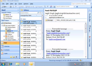Microsoft training Configure an Email Account in Outlook 2007 inbox outlook 5