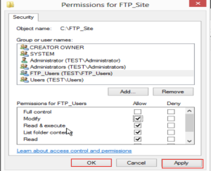 Training to Create Folder and Set Permissions for FTP Service in Windows Server 2012 (Part-2) save changes