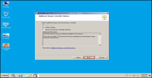 Training to Install Additional Domain Controller in an Existing Forest next button