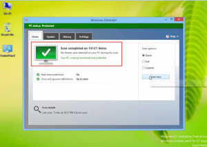 Update and Scan with Windows Defender